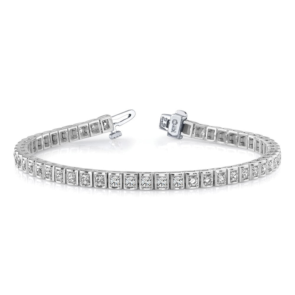 14K White Gold Diamond Bracelet Mounting