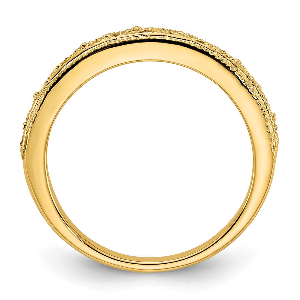 14k 3mm Filigree Wedding Band