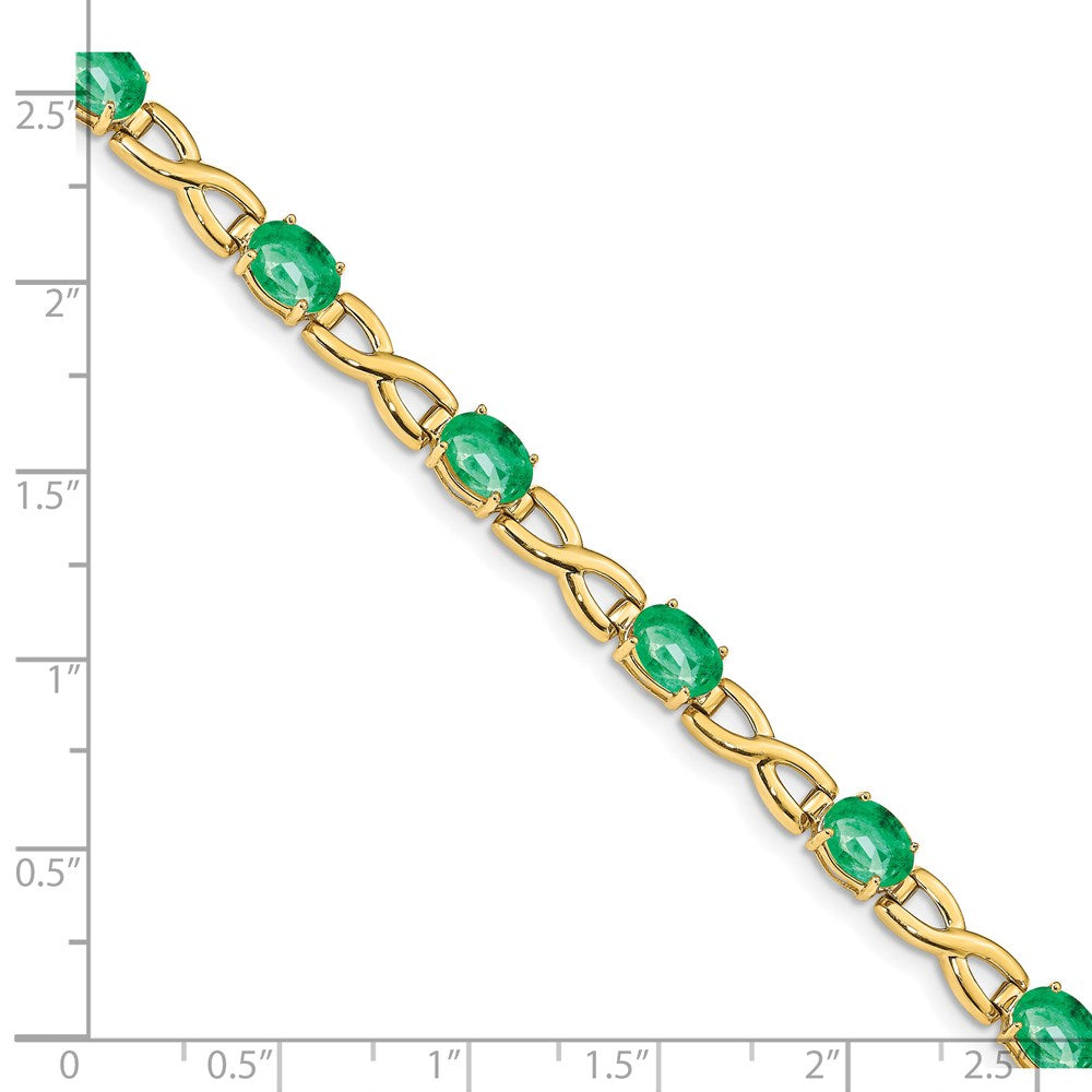 14k 7x5mm Oval Emerald bracelet