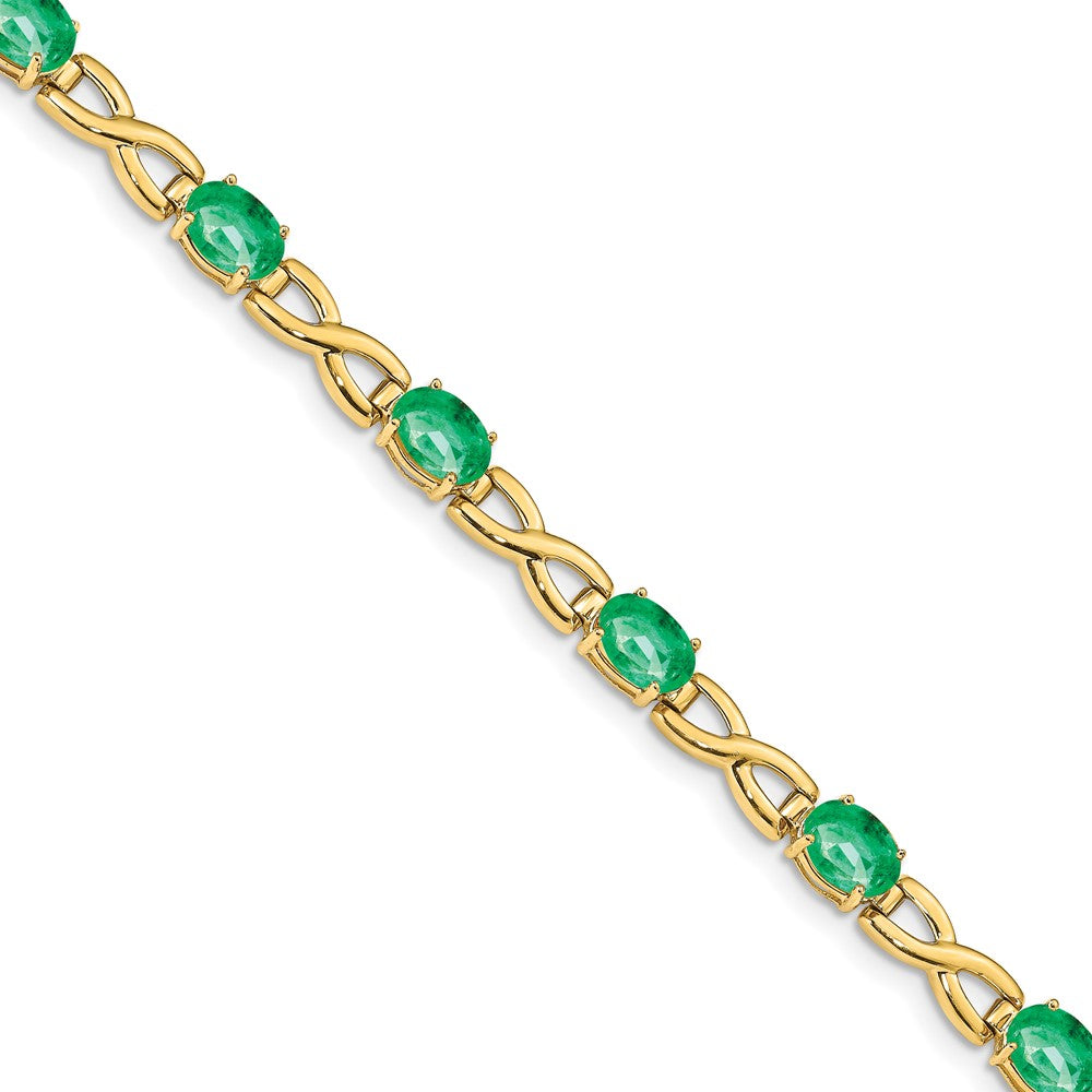 14k 7x5mm Oval Emerald bracelet