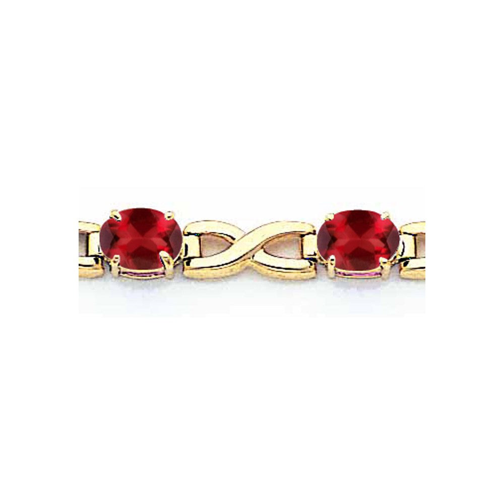 14k 7x5mm Oval Garnet bracelet