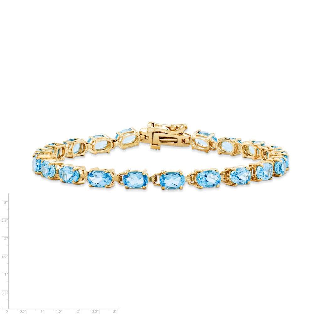 14k 6x4mm Oval Blue Topaz bracelet