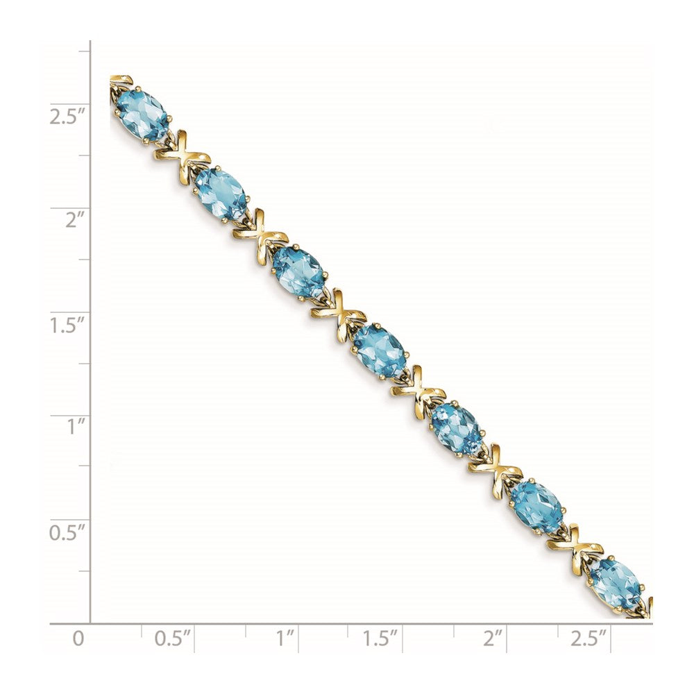 14k 7x5mm Oval Blue Topaz bracelet