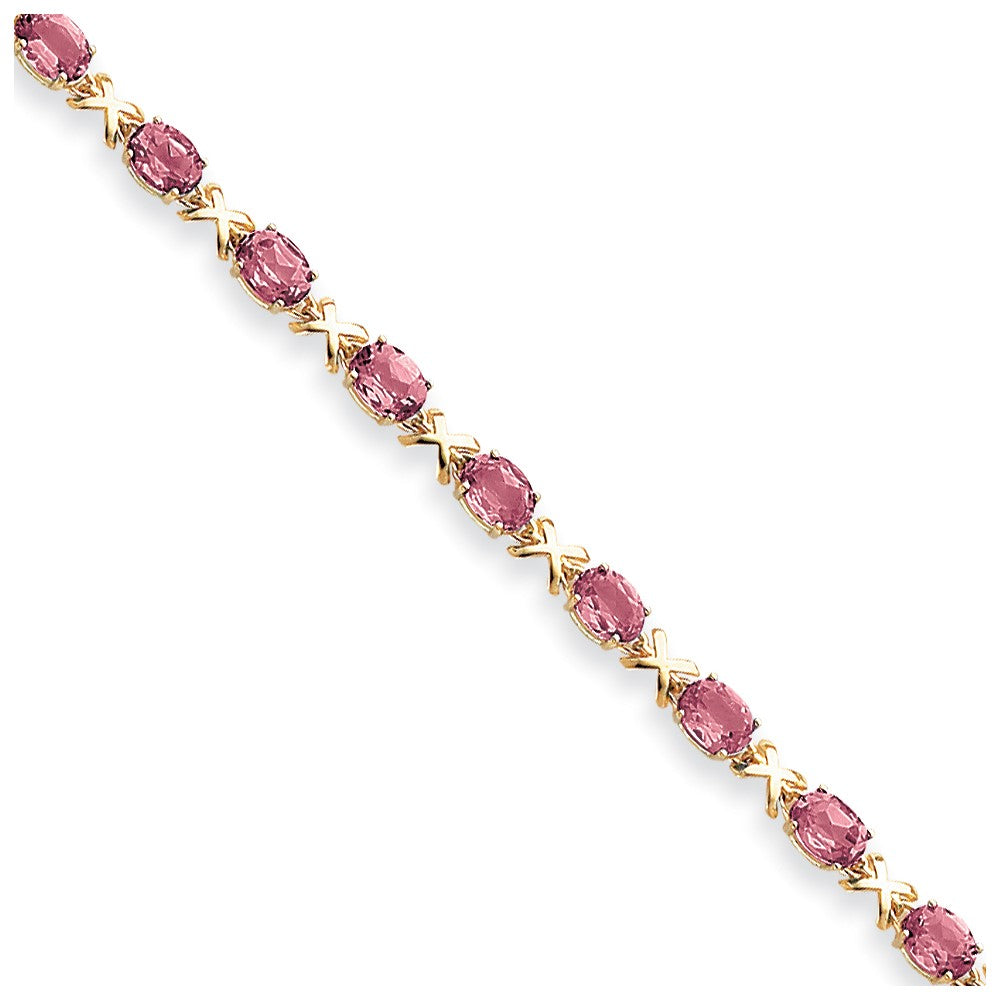 14k 7x5mm Oval Ruby bracelet