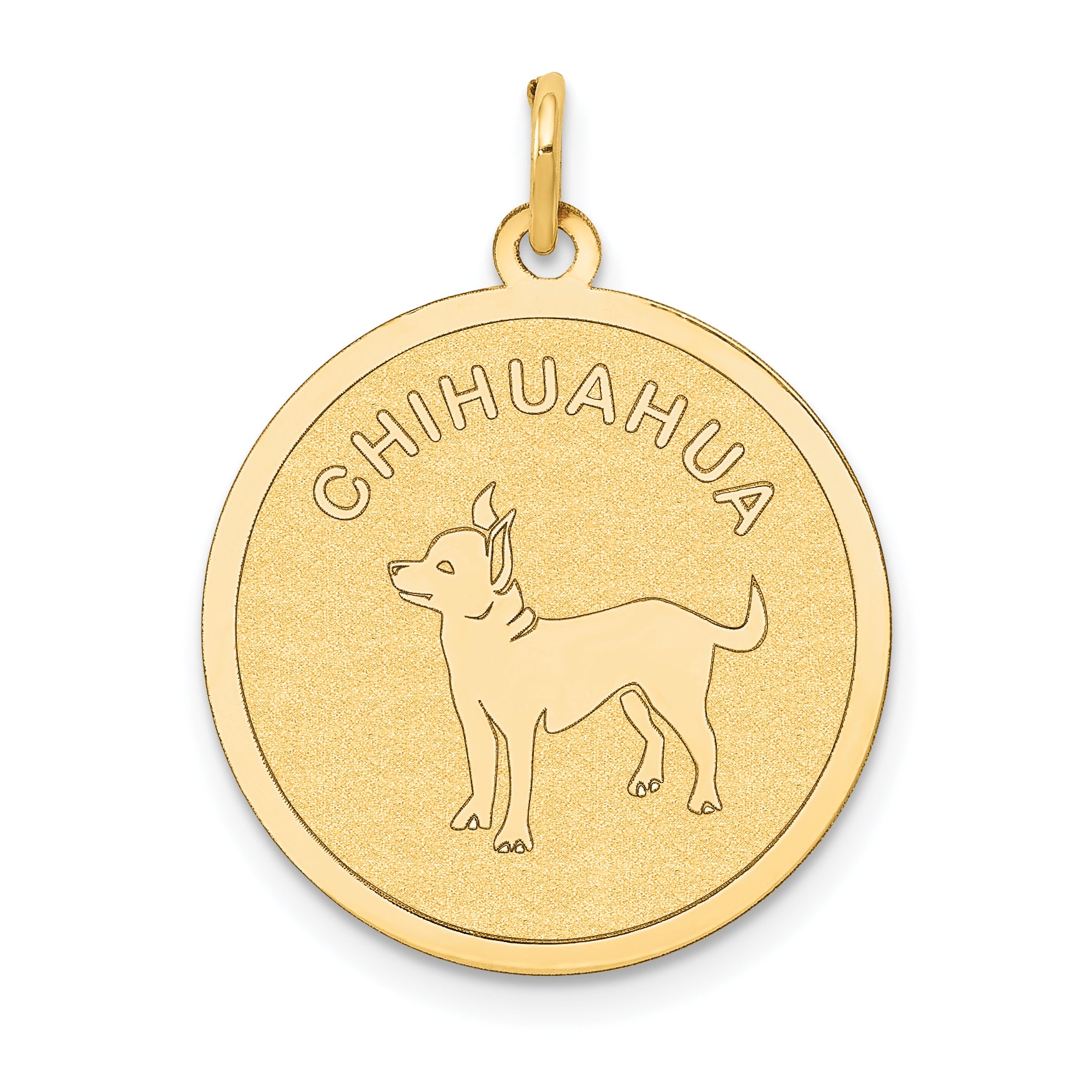 14k Chihuahua Disc Charm XAC866