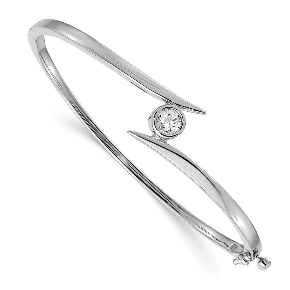 14K White Gold Lab Grown Diamond VS/SI FGH Bangle Bracelet