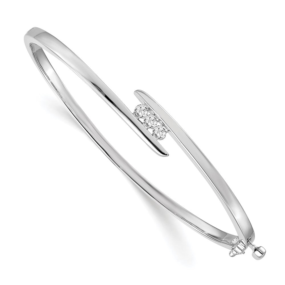 14K White Gold Lab Grown Diamond VS/SI FGH Bangle Bracelet