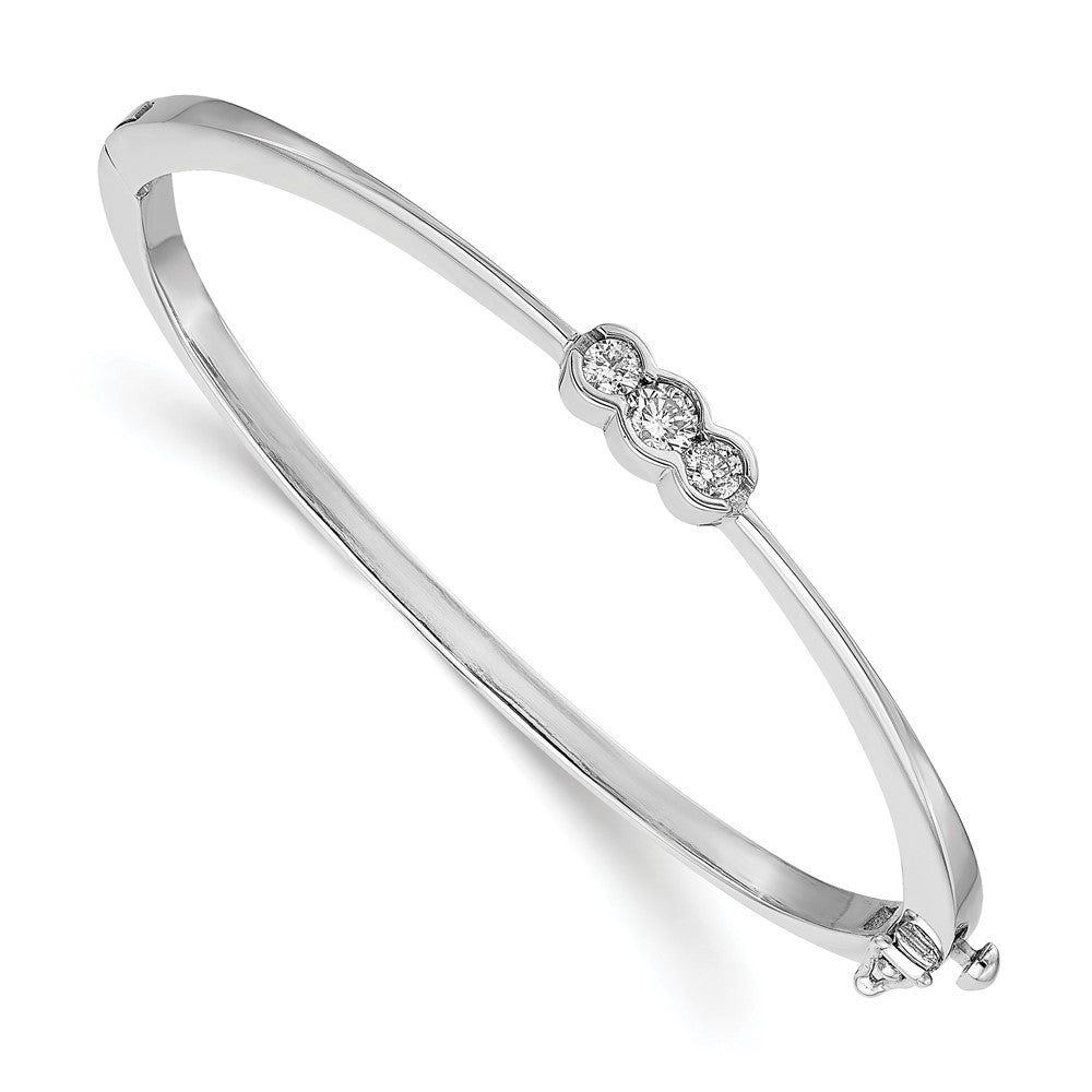 14K White Gold Lab Grown Diamond VS/SI FGH Bangle Bracelet