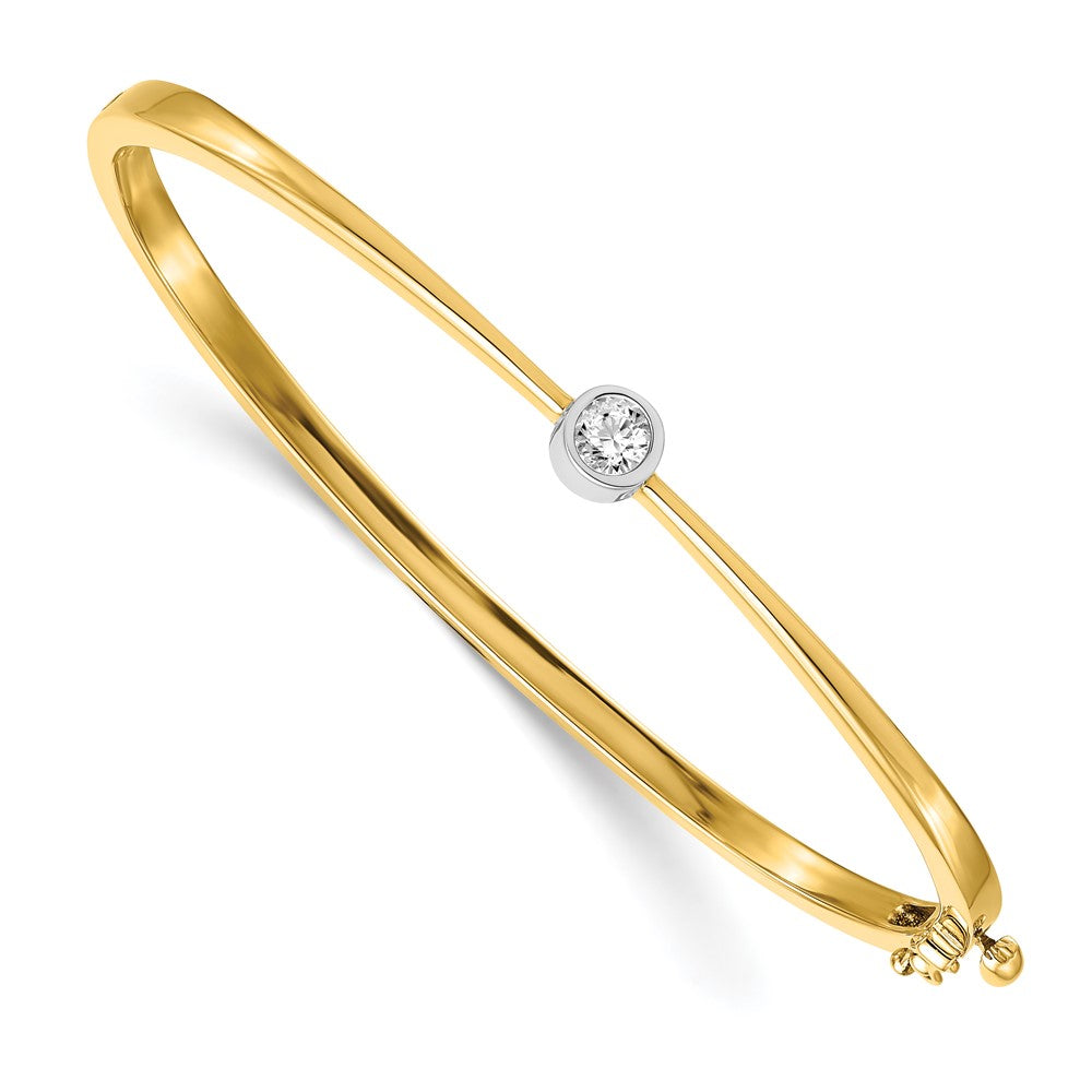 14K Two-Tone Lab Grown Diamond VS/SI FGH Bangle Bracelet