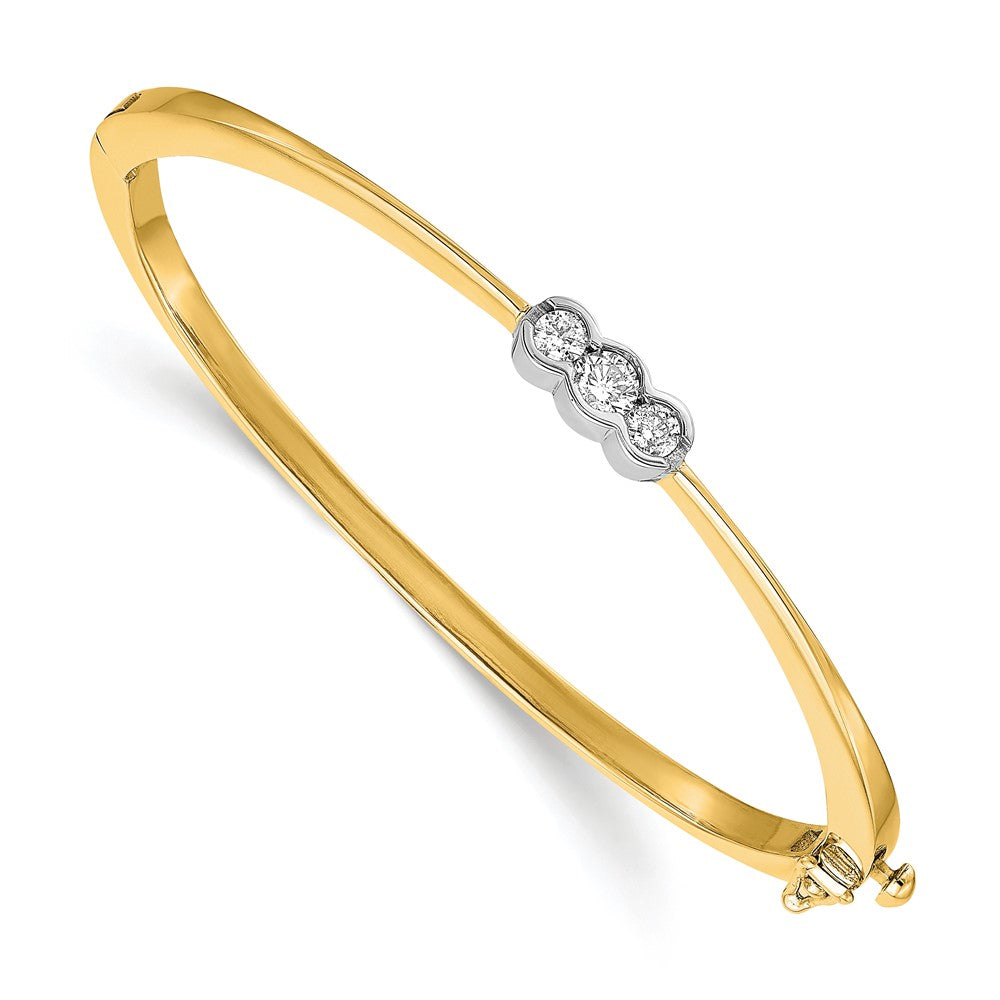 14K Two-Tone Lab Grown Diamond VS/SI FGH Bangle Bracelet