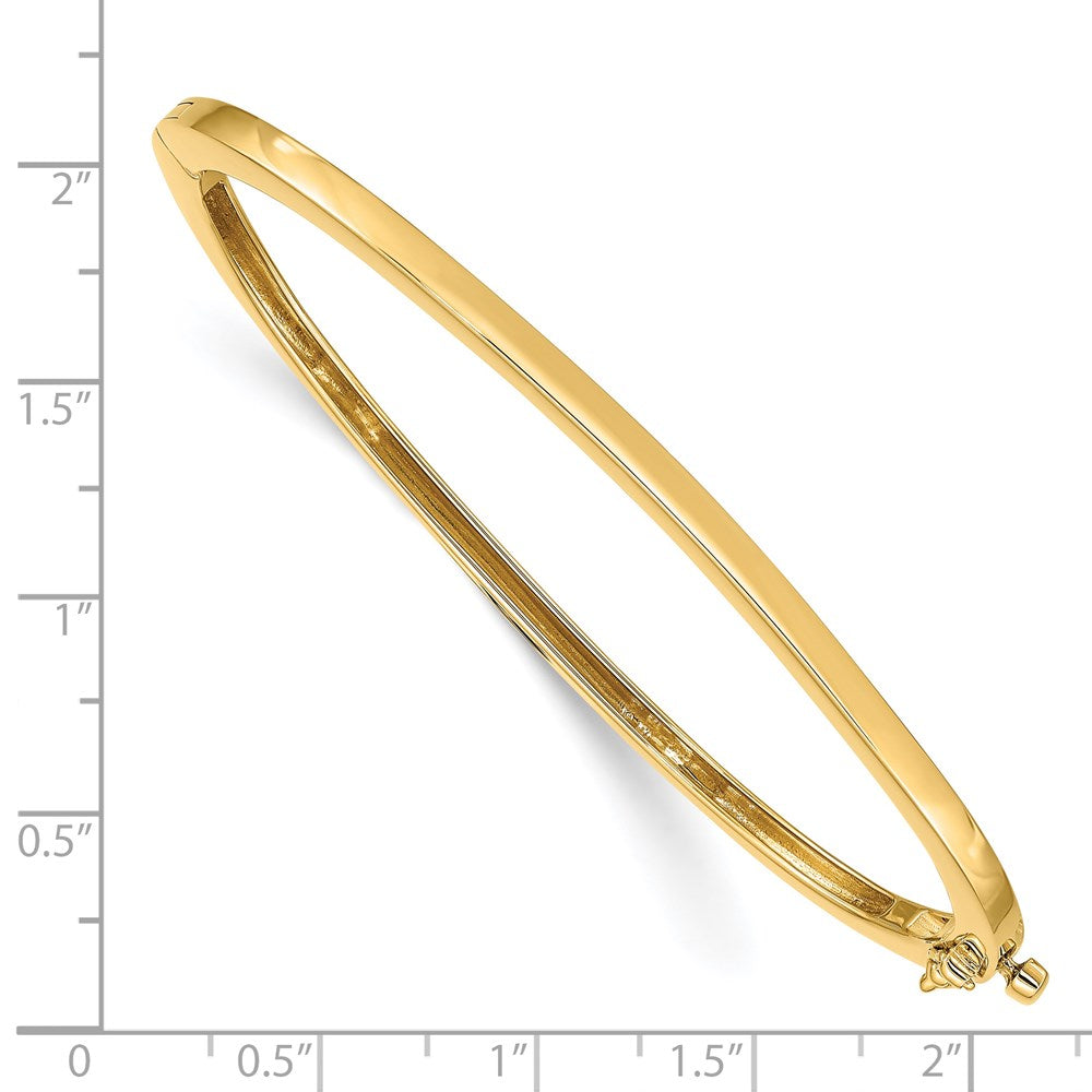 14k 2.5mm Polished Solid Hinged Bangle