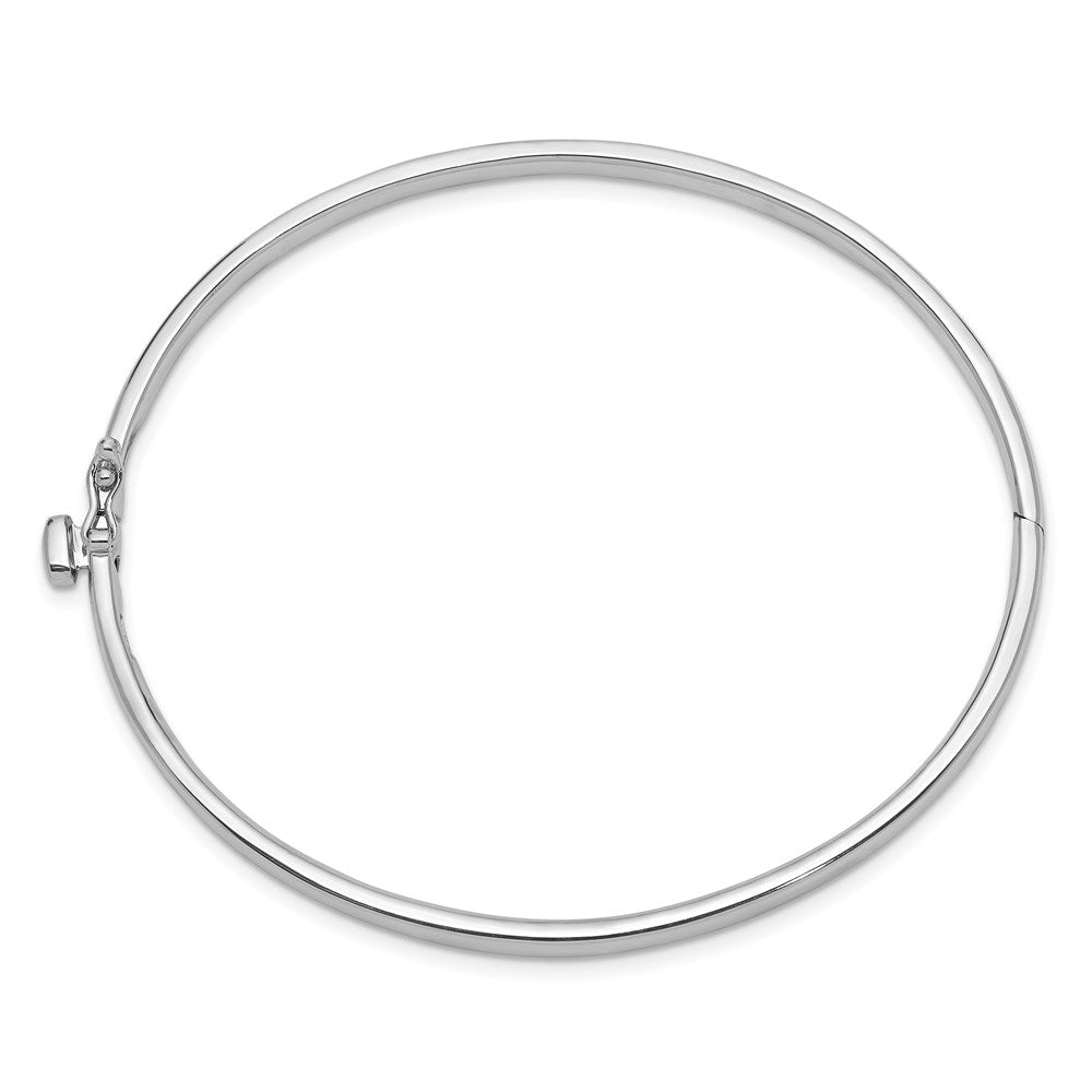 14k White Gold 3.6mm Polished Solid Hinged Bangle Bracelet