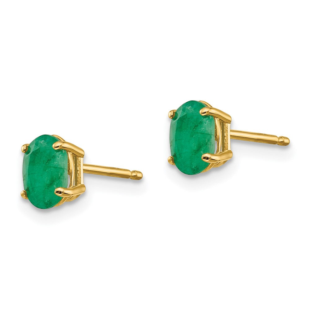 14k Emerald Earrings - May