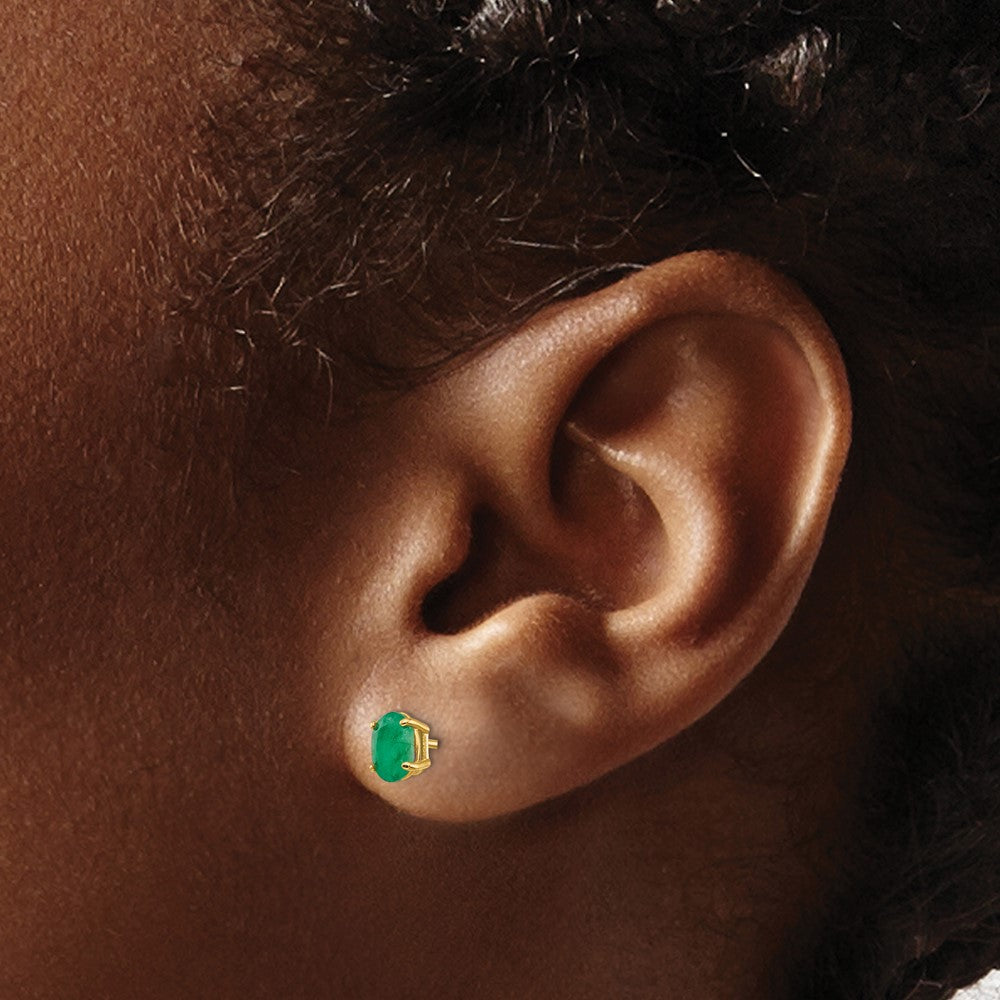 14k Emerald Earrings - May