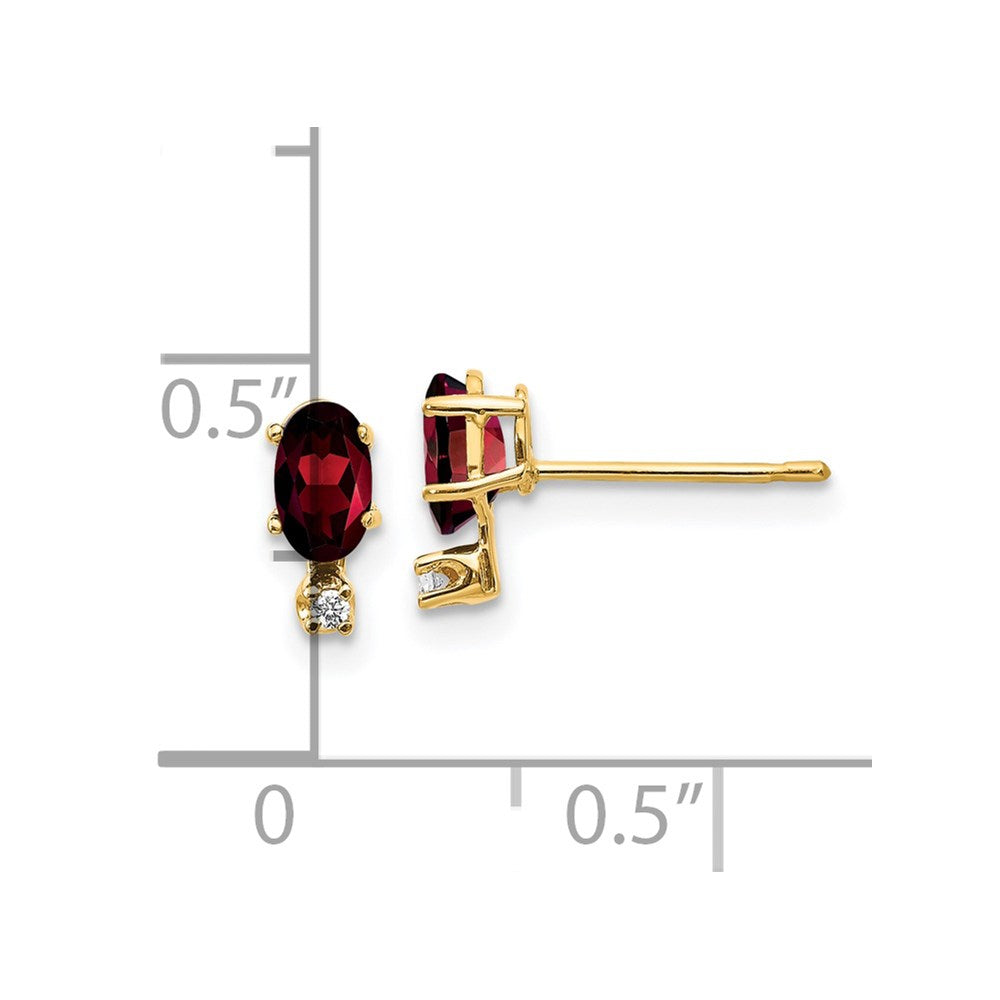 14k Diamond & Garnet Birthstone Earrings