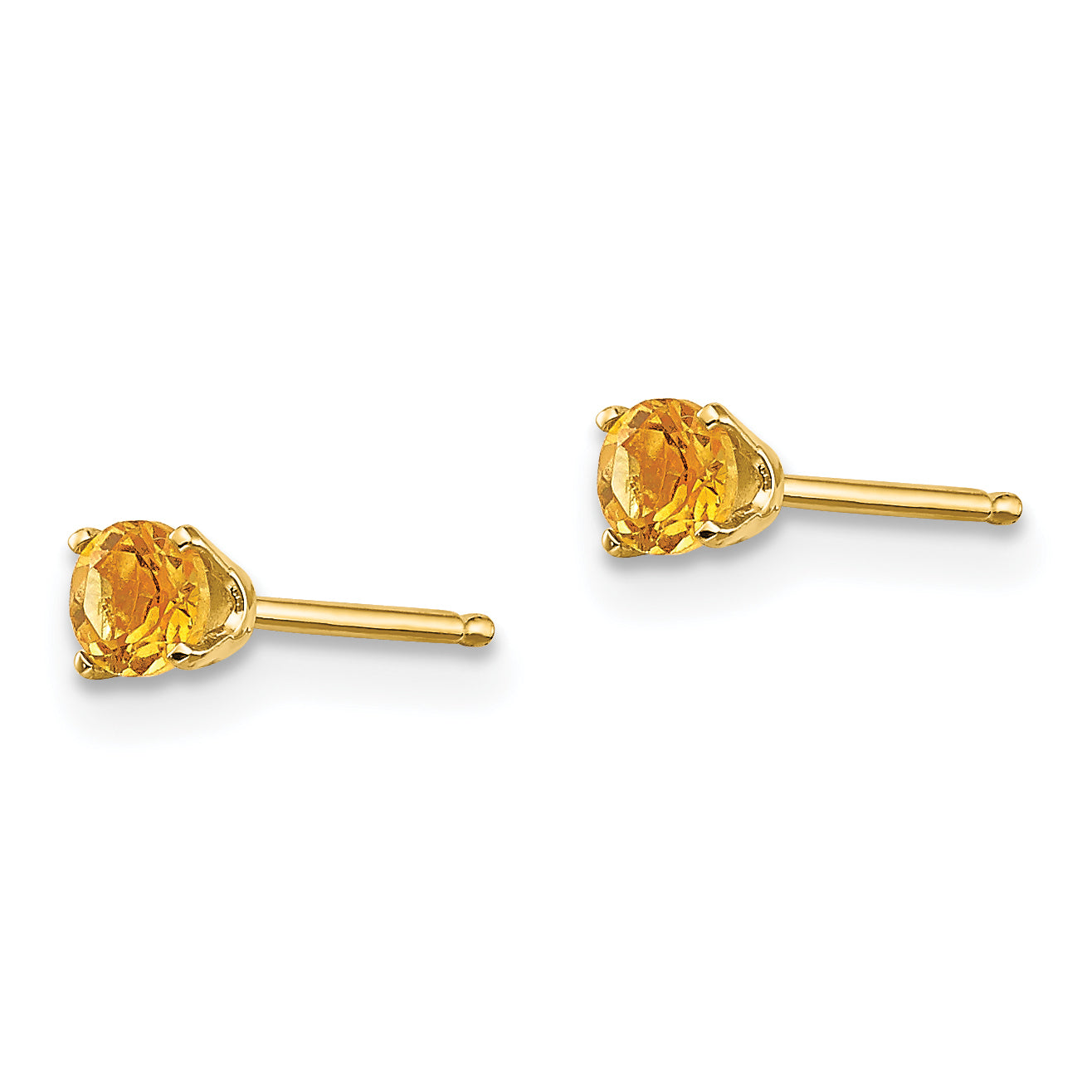 14k 3mm November/Citrine Post Earrings XBE47