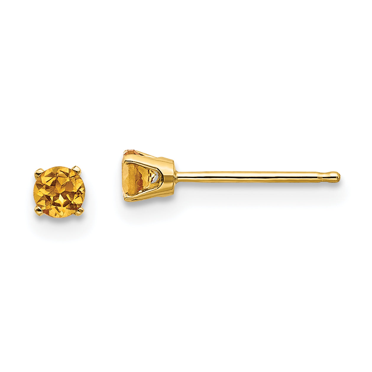 14k 3mm November/Citrine Post Earrings XBE47