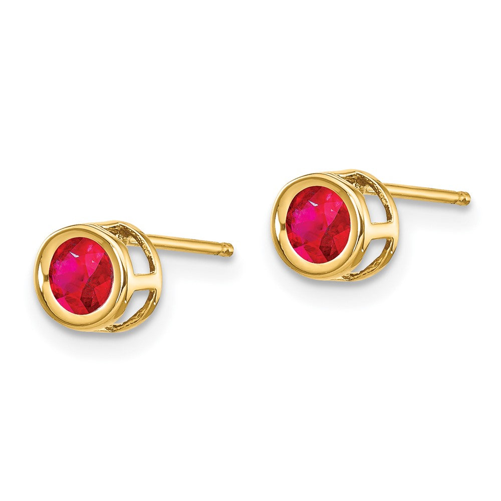 14k Ruby Earrings - July