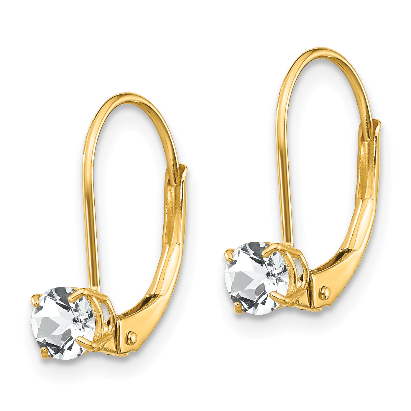 14k White Topaz Earrings - April XBE76