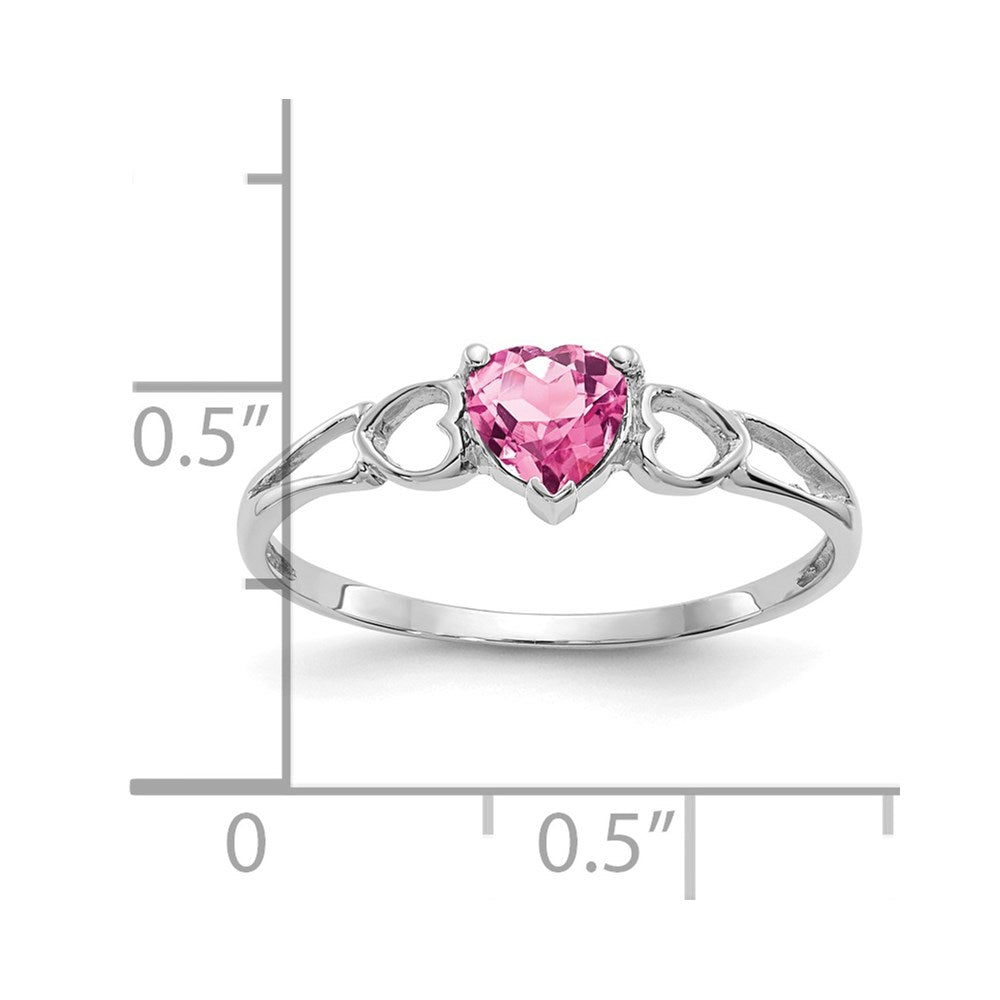 14k White Gold Pink Tourmaline Birthstone Ring