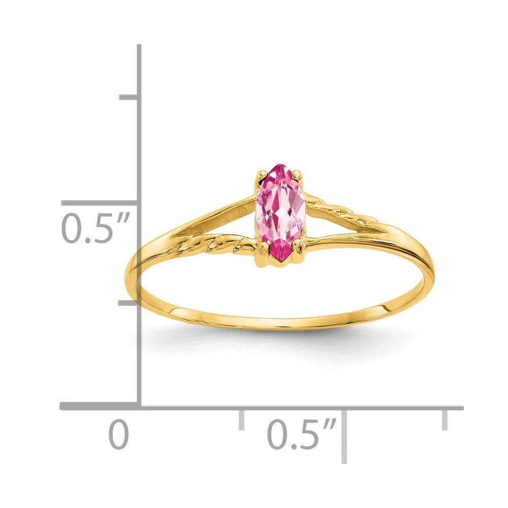 14k Pink Tourmaline Birthstone Ring