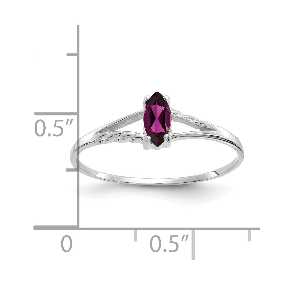 14k White Gold Rhodolite Garnet Birthstone Ring