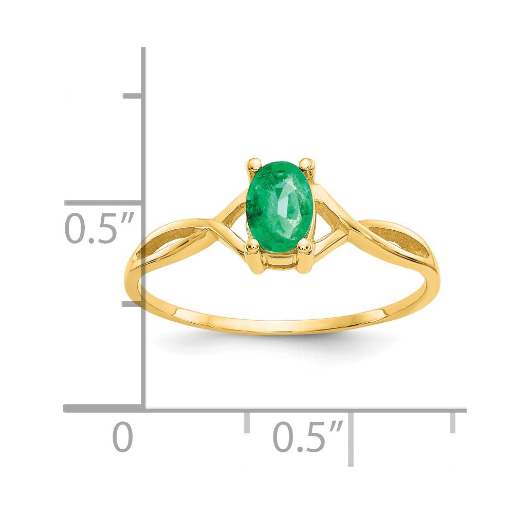 14k Emerald Birthstone Ring