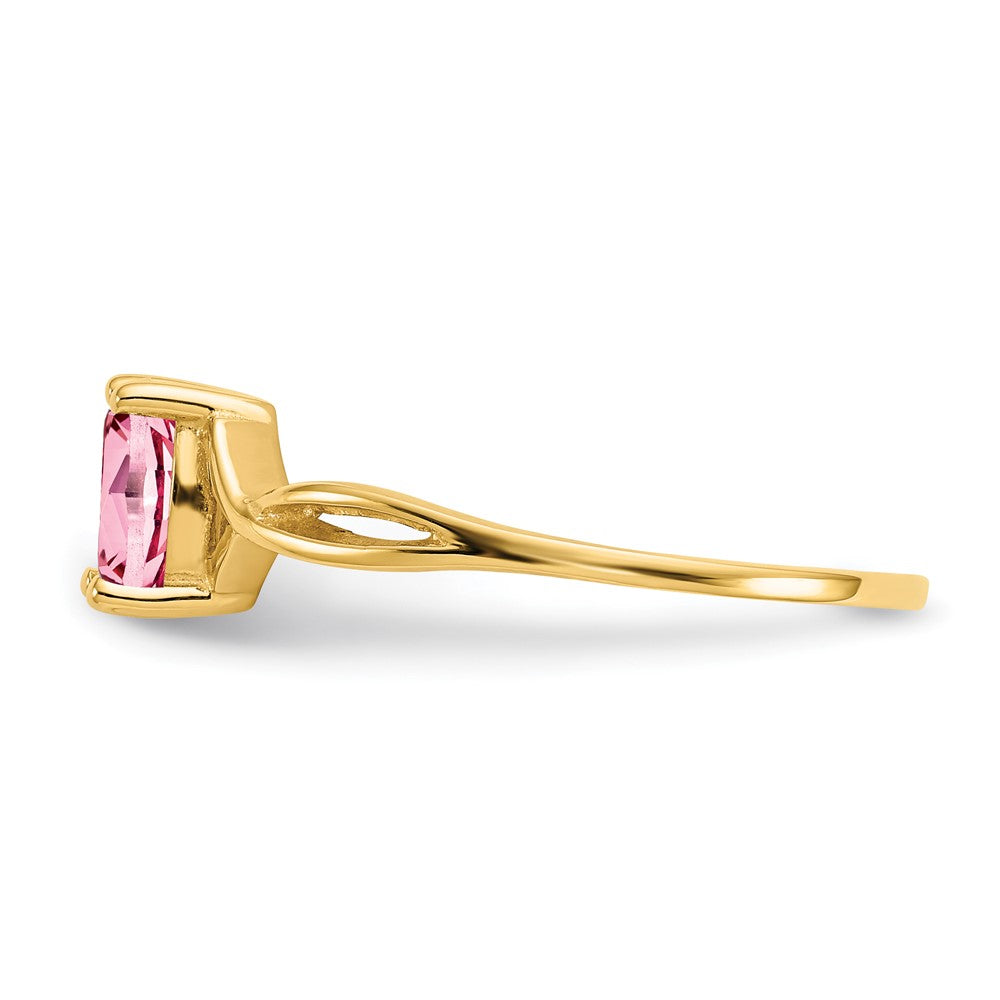 14k Pink Tourmaline Birthstone Ring