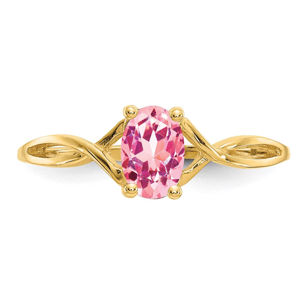 14k Pink Tourmaline Birthstone Ring