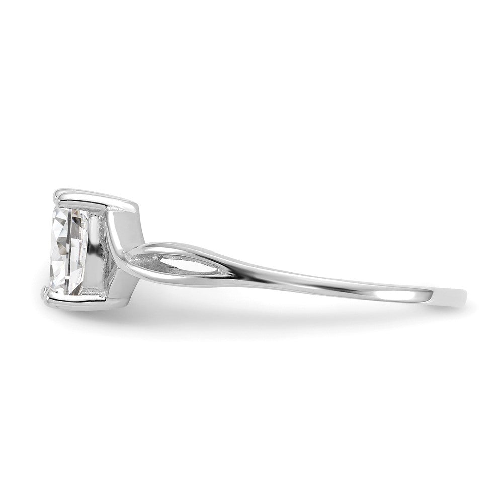 14k White Gold White Topaz Birthstone Ring