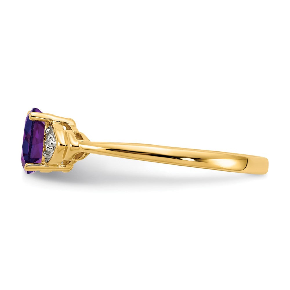 14k Amethyst and Diamond Ring