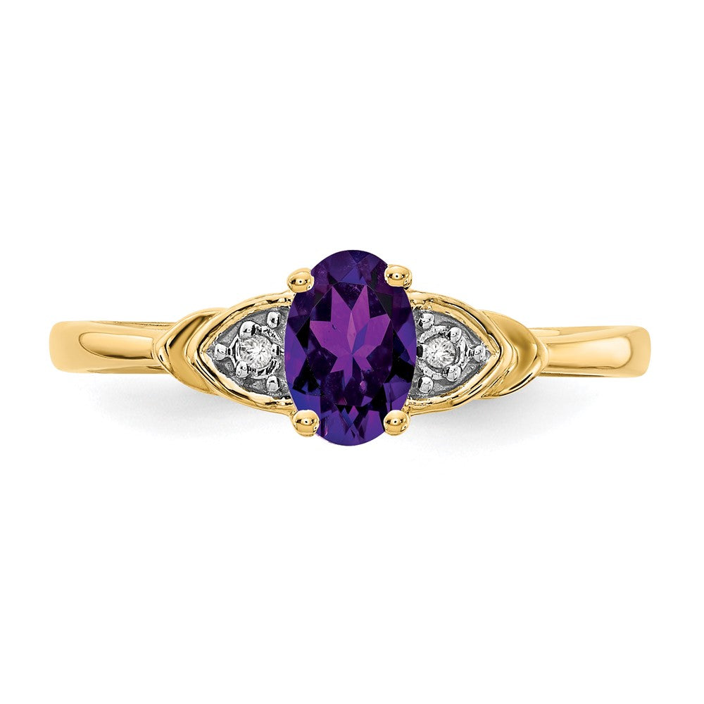 14k Amethyst and Diamond Ring