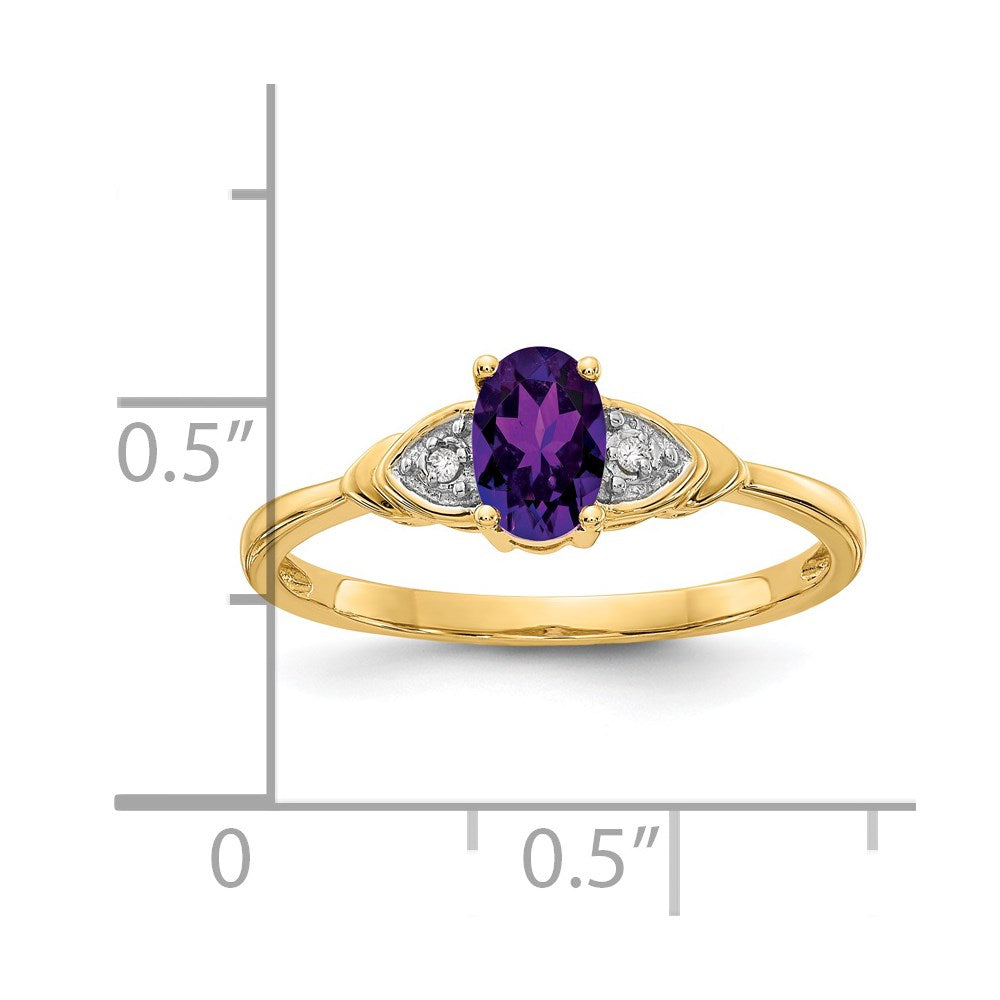 14k Amethyst and Diamond Ring