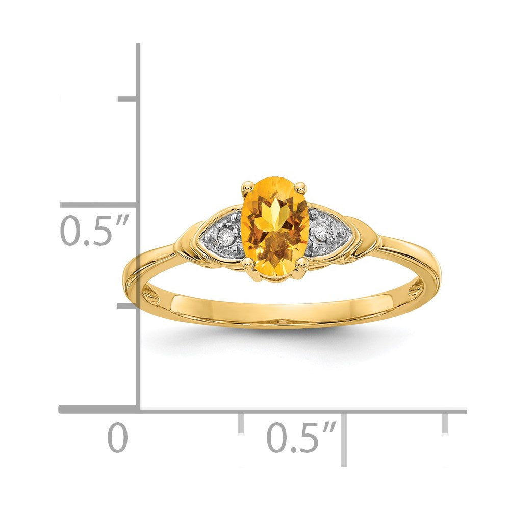 14k Citrine and Diamond Ring