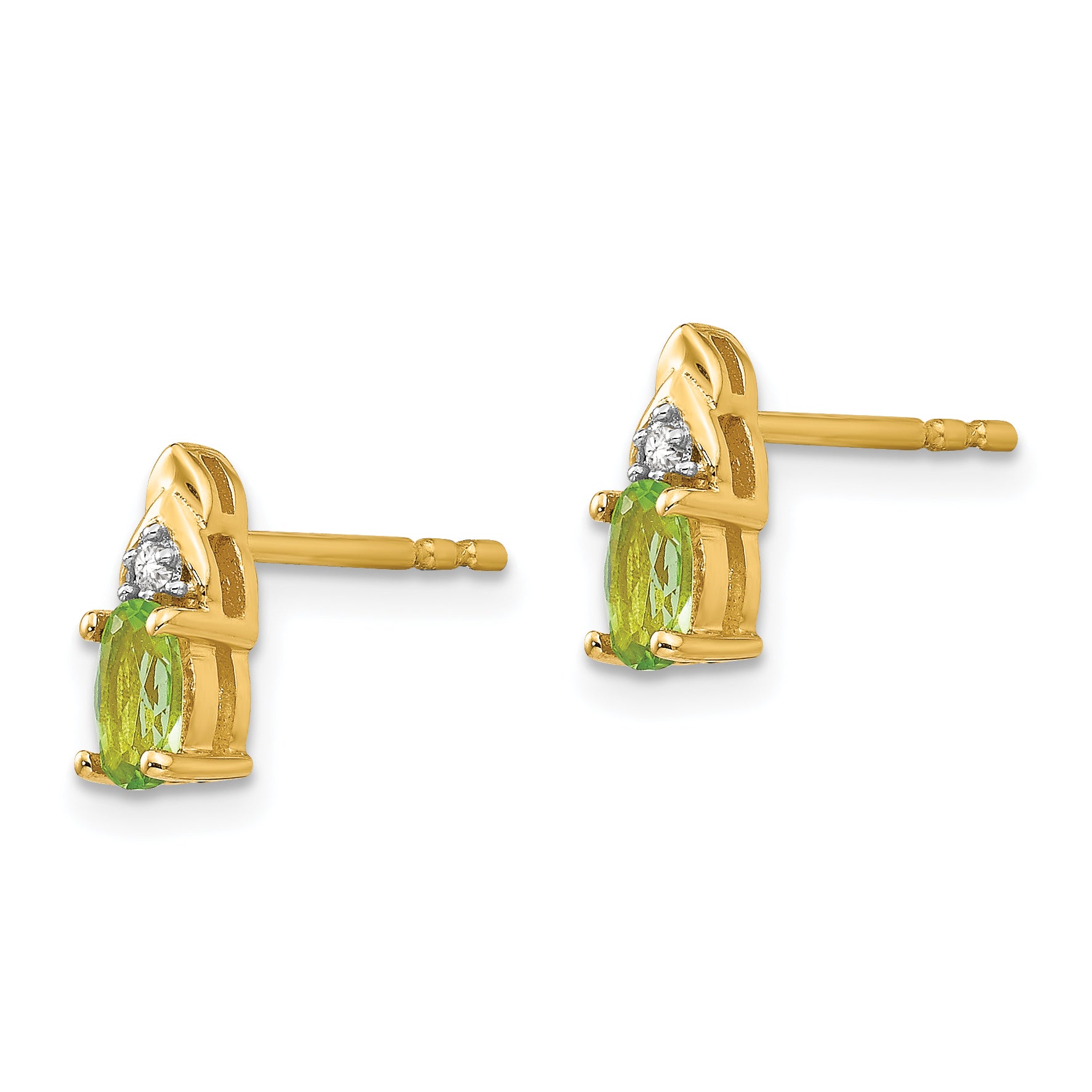 14K Diamond & Peridot Earrings XBS286