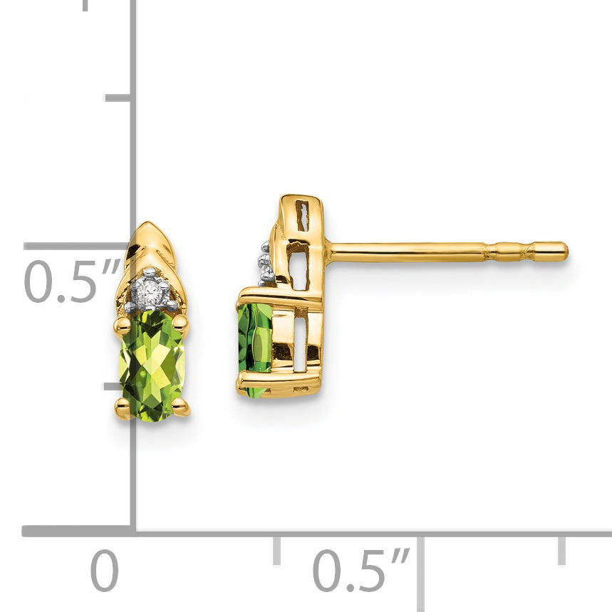 14K Diamond & Peridot Earrings XBS286