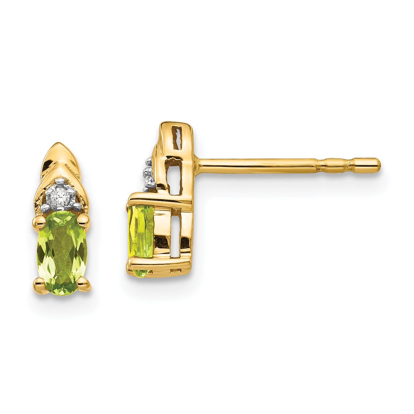 14K Diamond & Peridot Earrings XBS286