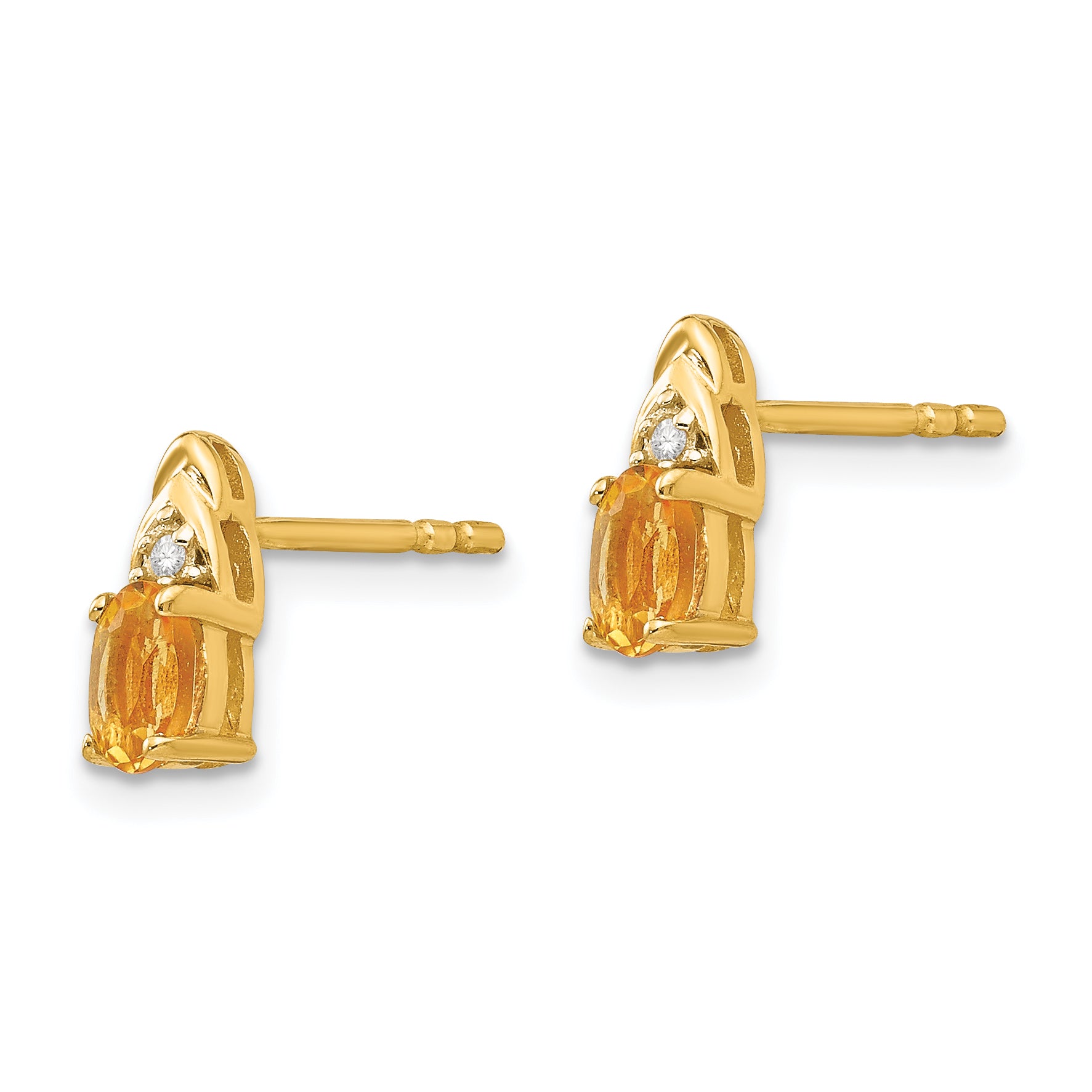 14K Diamond & Citrine Earrings XBS289