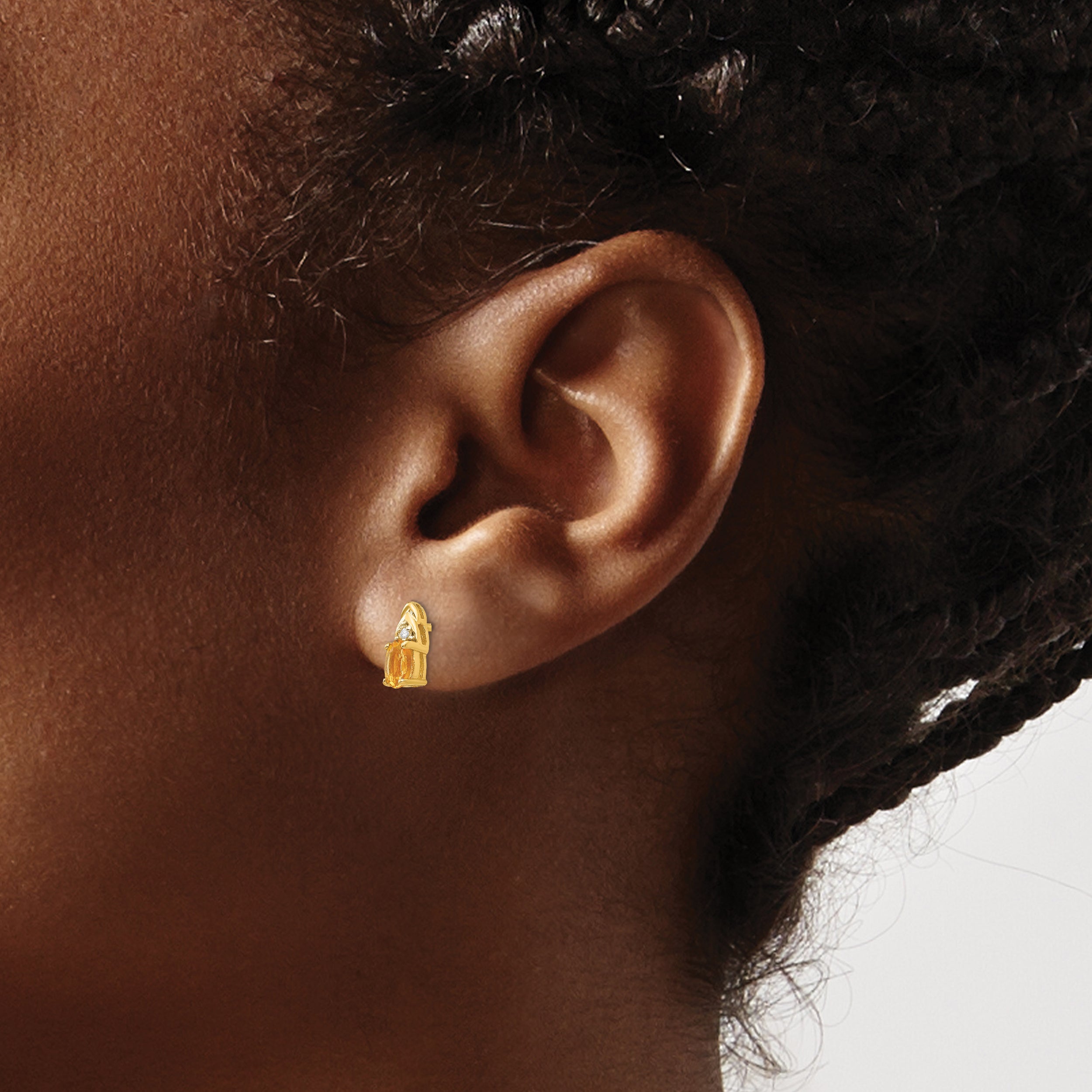 14K Diamond & Citrine Earrings XBS289