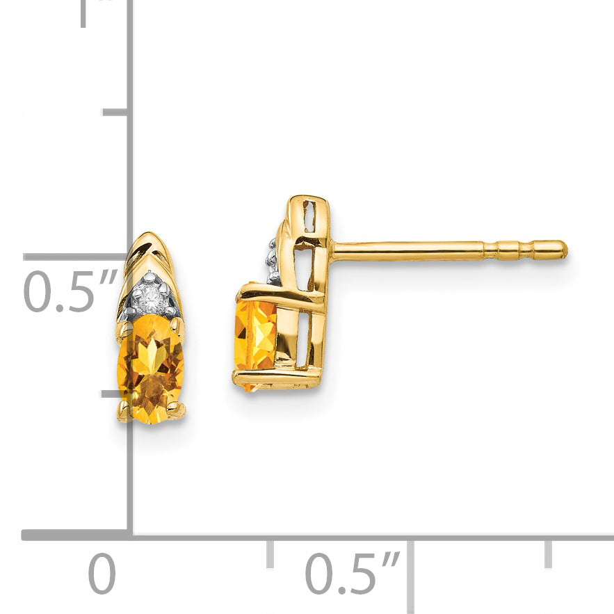 14K Diamond & Citrine Earrings XBS289