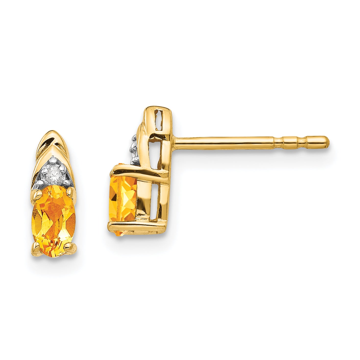 14K Diamond & Citrine Earrings XBS289