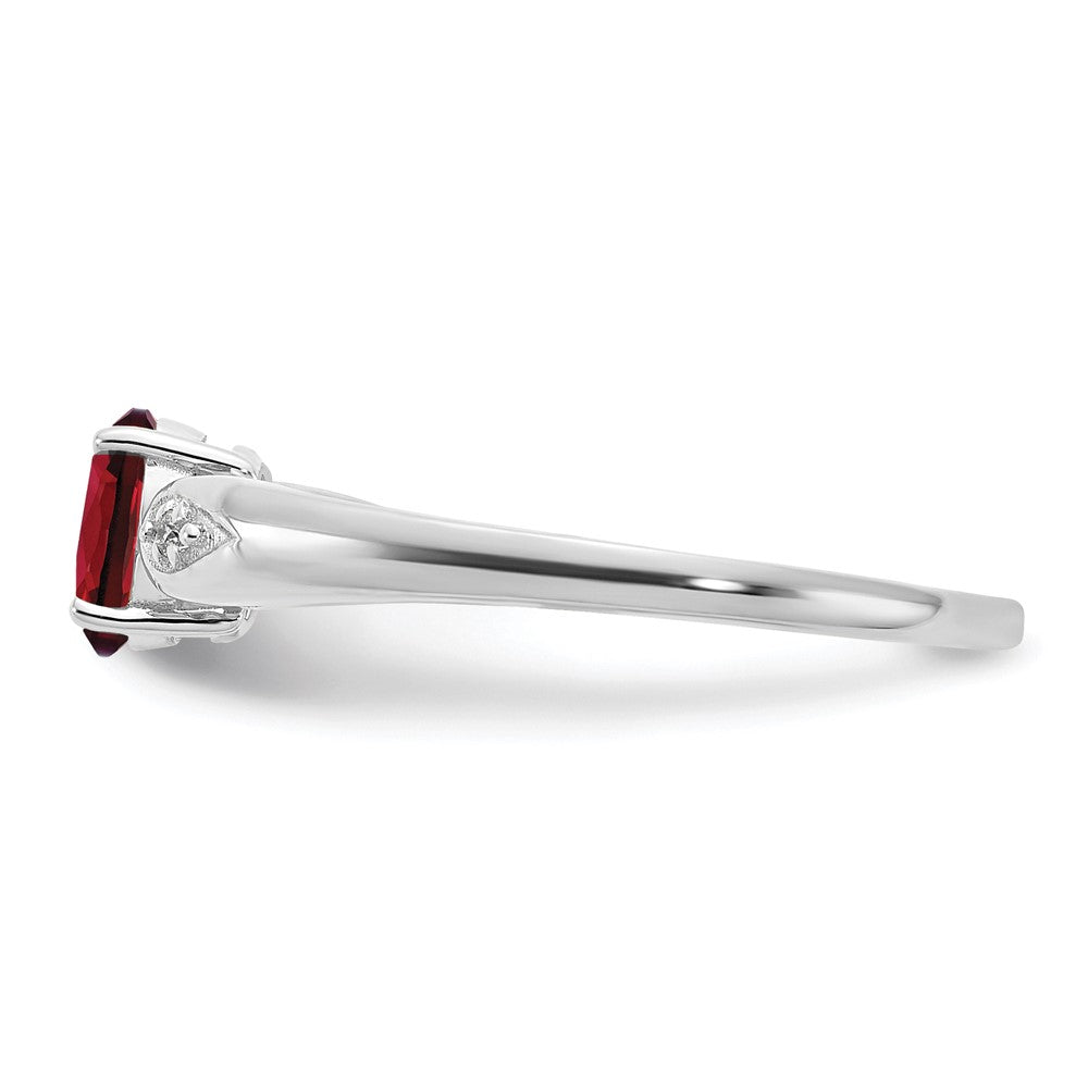 14k White Gold Garnet and Diamond Ring