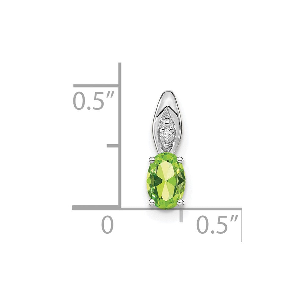 14k White Gold Peridot and Diamond Pendant