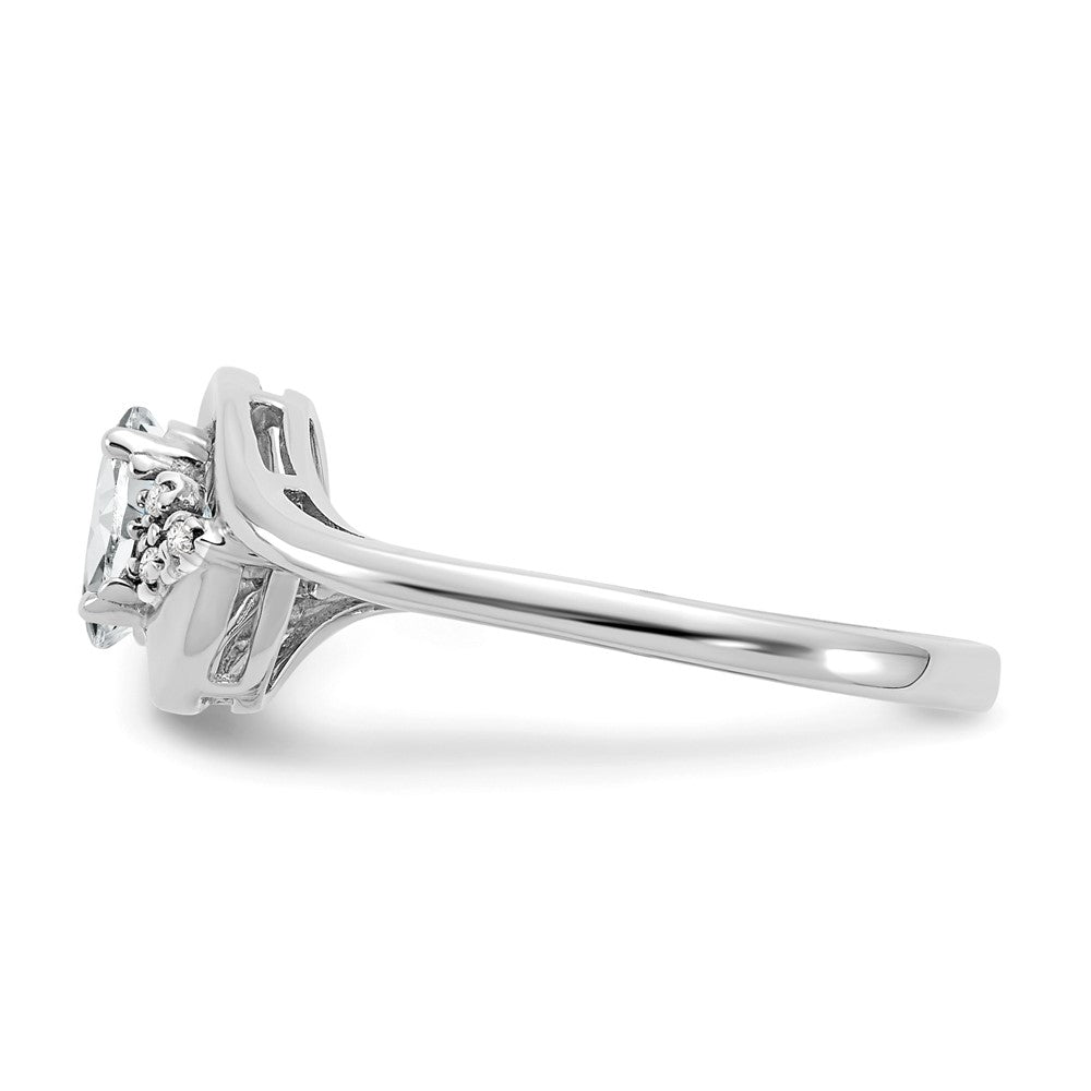 14k White Gold White Topaz and Diamond Ring