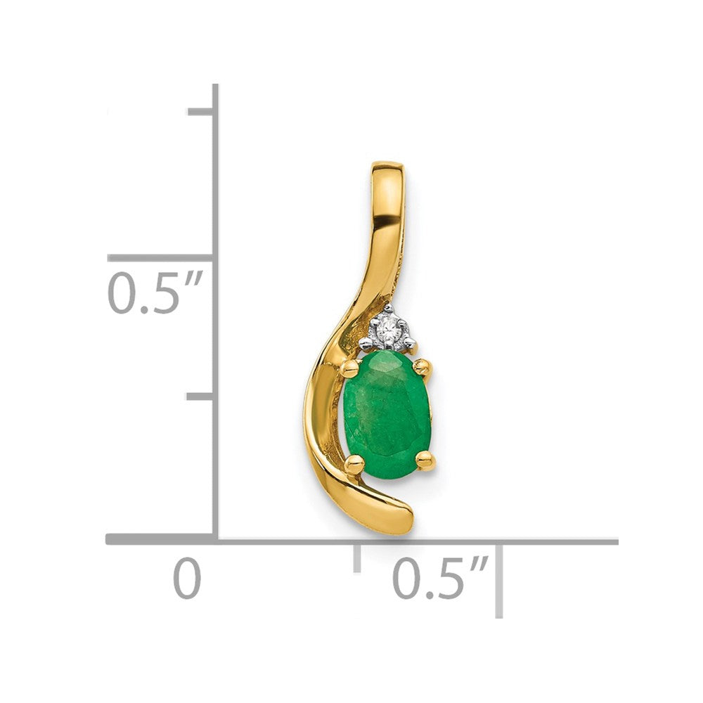 14k Emerald and Diamond Pendant