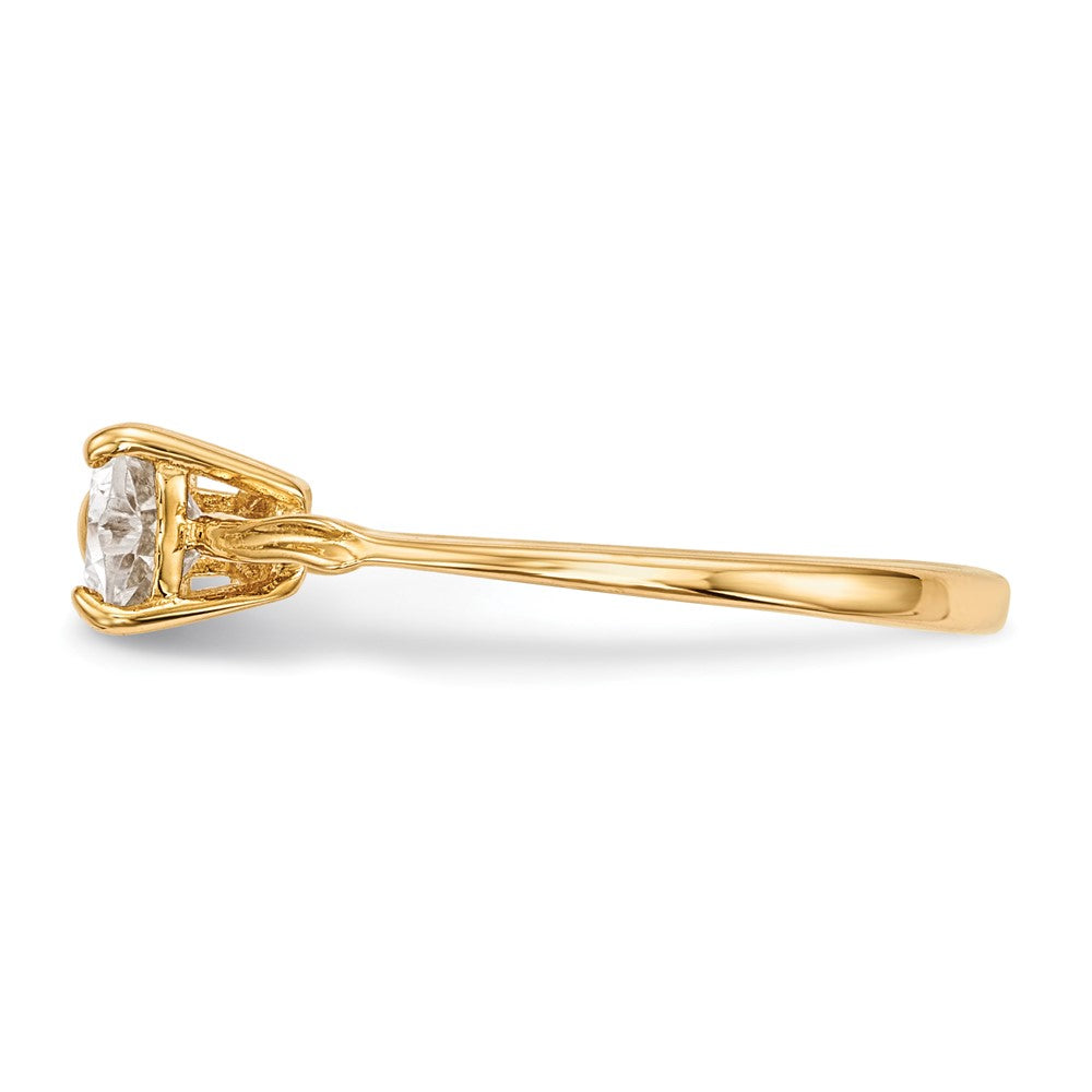 14k Gold Polished White Topaz Bow Ring