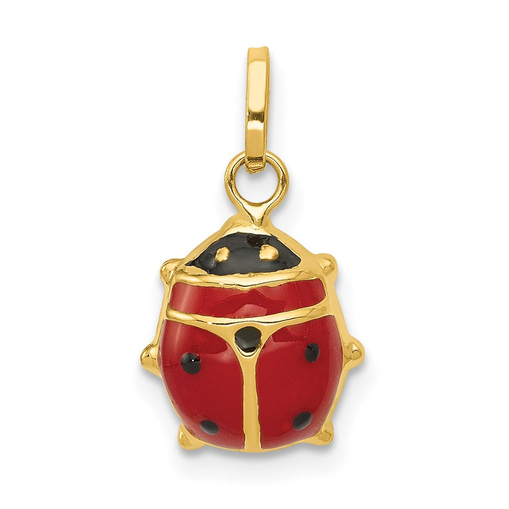 14k Red Enameled Ladybug Charm