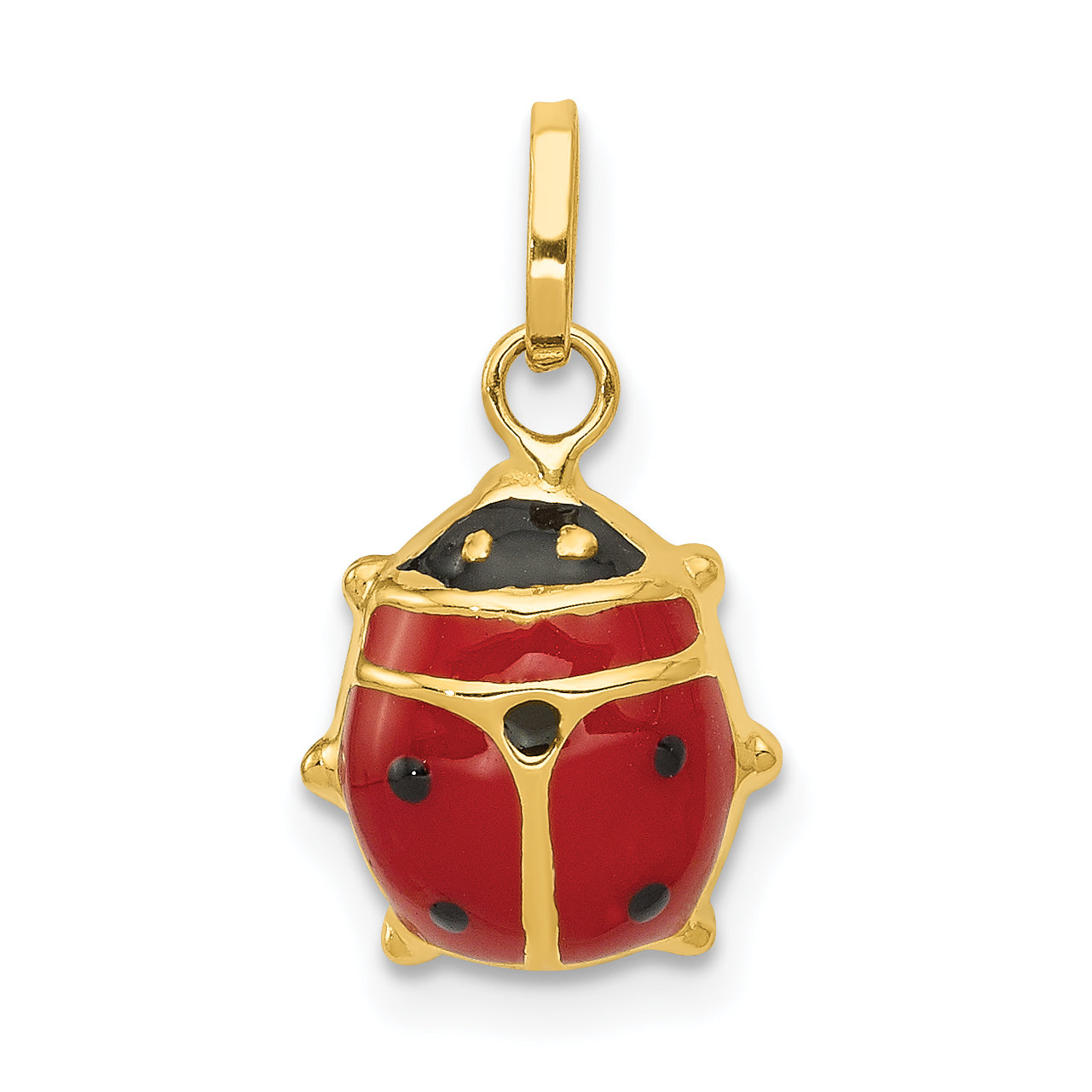 14k Red Enameled Ladybug Charm XCH215