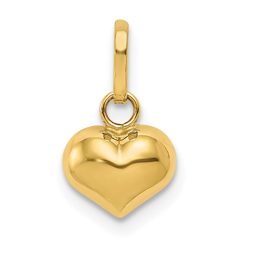 14K Polished 3-D Puffed Heart Charm