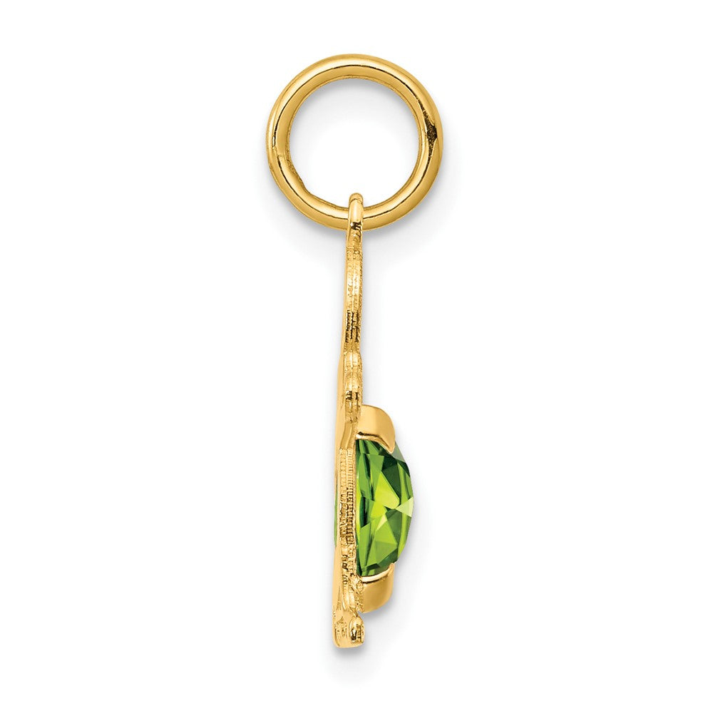 14K Boy 6x4 Oval Genuine Peridot-August